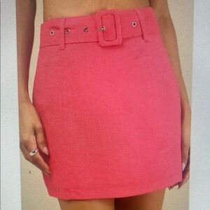 Lulus Trendsetting Option Hot Pink Belted High-rise Mini Skirt - Size M